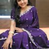 Purple Rangoli Chiffon Embroidery Cut Work Saree