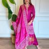 Rani Chinon Silk Wide Digital Print Coding Work Salwar Suit