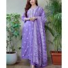 Purple Rayon Cotton Embroidery Work Salwar Suit