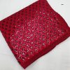 Red Georgette Dual Sequins Embroidery Sequins Work Saree
