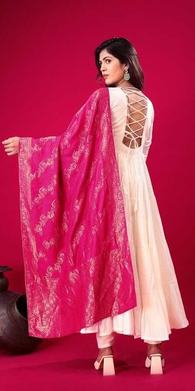 ZSR 3107 White Color Roman Silk With Embroidery Sequence Work Anarkali Gown Wedding Party, Festive, Events Etc.4-6 Working Days@1999/- only | Gowns, Bollywood Gowns, Creative Gowns, Designer Gowns, Embroidered Gowns, Party Wear Gowns, Straight Suits