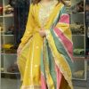 Yellow Faux Georgette With Embroidery Sequence Work Salwar Suit