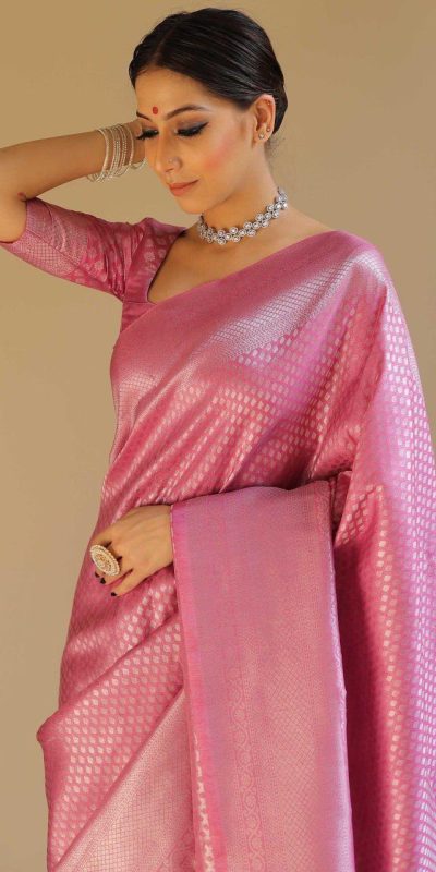 KP 6018 Light pink Color Soft Lichi Silk Jacquard Work On All Over Saree Casual, Wedding, Festive, Events . Expected Delivery 4-6 Working Days @1349/- only | Sarees, Bollywood Sarees, Creative Sarees, Designer Sarees, Embroidered Sarees, Ethnic Saree, Modern Digital sarees, Party Wear Sarees