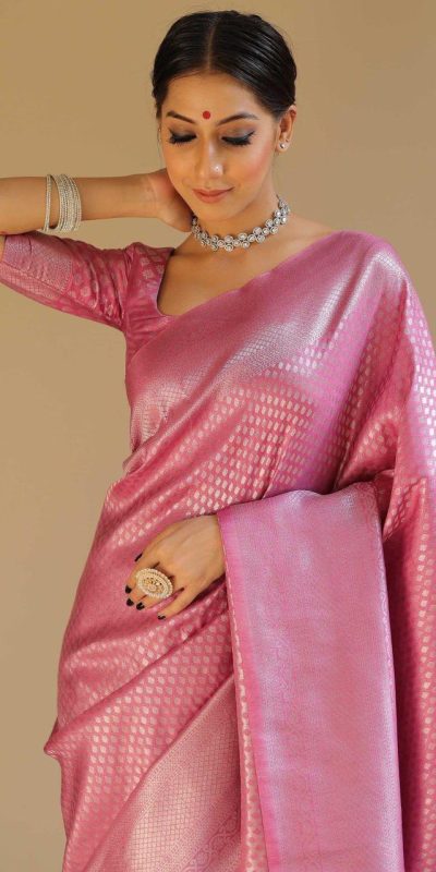 KP 6018 Light pink Color Soft Lichi Silk Jacquard Work On All Over Saree Casual, Wedding, Festive, Events . Expected Delivery 4-6 Working Days @1349/- only | Sarees, Bollywood Sarees, Creative Sarees, Designer Sarees, Embroidered Sarees, Ethnic Saree, Modern Digital sarees, Party Wear Sarees