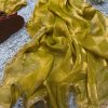 Yellow Chiffon Pattern Hand Work Lace Saree