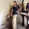 Black Cream French Crape Sequence Embroidery Dhoti Suit