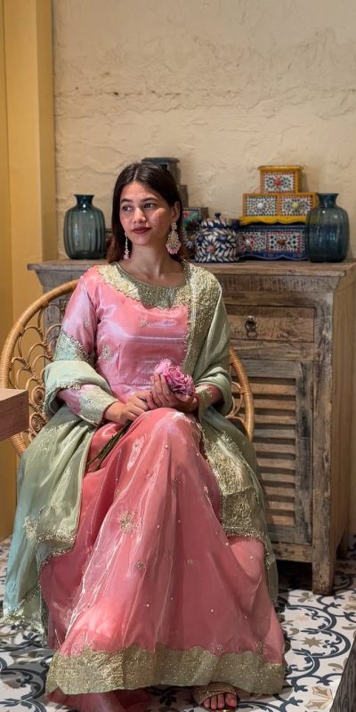 LG 1910 Peach Color Jimmy Choo Sequence Embroidery Rivet Moti Work Salwar Suit Casual, Wedding, Party, Festive, Events Etc.4-6 Working Days@ 2399/-only | Jump Suits, Salwar suit, Casual Suits, Creative suits, Designer Suits, Palazzo Suits, Party Wear Suits, Patiala Suits, Straight Suits