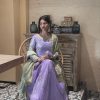 Purple Sequence Embroidery Rivet Moti Work Salwar Suit