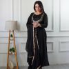 Black Star Georgette Embroidery Work Anarkali Gown