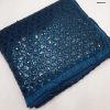 Dark Blue Georgette Dual Sequins Embroidery Sequins Work Saree