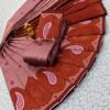 Light Pink Soft Litchi Silk Contrast Border Weaving Design Saree