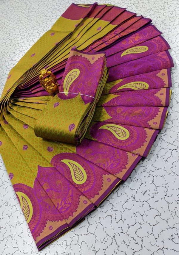 Wonderful Mahanadi Color Soft Litchi Silk contrast border weaving design Saree