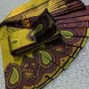 Yellow Soft Litchi Silk Contrast Border Weaving Design Saree