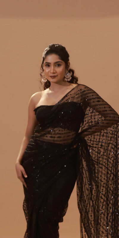 BT 352 Black Color Nylon Butterfly Net Sequence With Thread Work Saree Casual, Wedding, Festive, Events . Expected Delivery  4-6 Working Days @1699/- only                                                                                                                                             | Sarees, Bollywood Sarees, Creative Sarees, Designer Sarees, Embroidered Sarees, Ethnic Saree, Modern Digital sarees, Party Wear Sarees