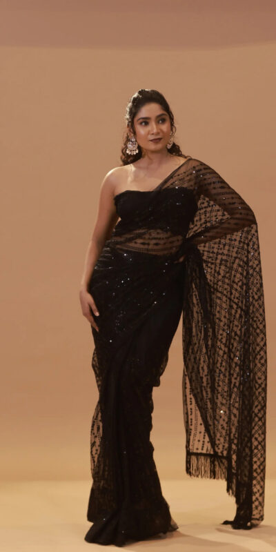 BT 352 Black Color Nylon Butterfly Net Sequence With Thread Work Saree Casual, Wedding, Festive, Events . Expected Delivery 4-6 Working Days @1699/- only | Sarees, Bollywood Sarees, Creative Sarees, Designer Sarees, Embroidered Sarees, Ethnic Saree, Modern Digital sarees, Party Wear Sarees