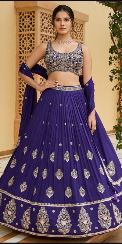 NF 1232 Navy Blue Color Chinon Silk Embroidery Sequence Work Lehenga Choli Wedding, Party, Festive, Events Etc. Delivery 4-6 Working Days Rs 2049 | Lehenga, Bollywood Lehenga, Creative Lehenga, Designer Lehenga, Embroidered Lehenga, Party Wear Lehenga