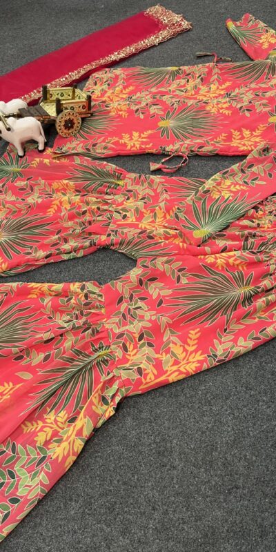 BD 1731 Orange Silk- Faux Georgette Digital Print Salwar Suit Casual, Wedding, Party, Festive, Events Etc.4-6 Working Days@ 1999/-only | Jump Suits, Salwar suit, Casual Suits, Creative suits, Designer Suits, Palazzo Suits, Party Wear Suits, Patiala Suits, Straight Suits