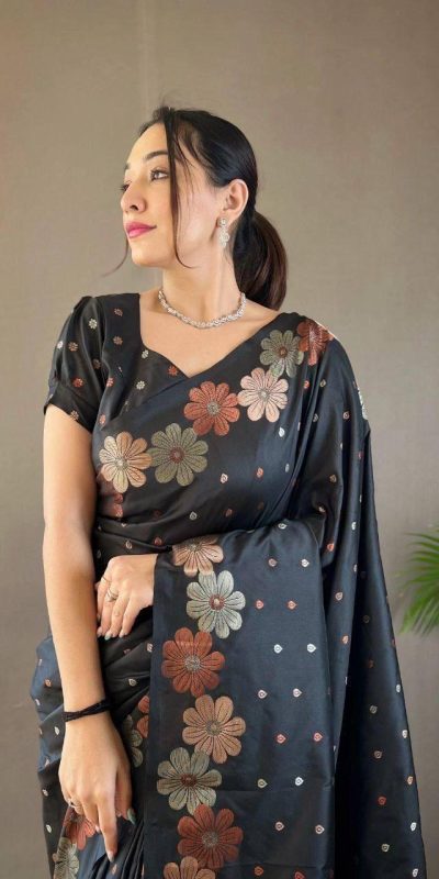 MS 482 Black Color Soft Litchi Silk Kubera Pattu Saree Casual, Wedding, Festive, Events . Expected Delivery 4-6 Working Days @1249/- only | Sarees, Bollywood Sarees, Creative Sarees, Designer Sarees, Embroidered Sarees, Ethnic Saree, Modern Digital sarees, Party Wear Sarees