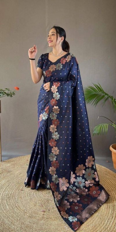 MS 482 Navy Blue Color Soft Litchi Silk Kubera Pattu Saree Casual, Wedding, Festive, Events . Expected Delivery 4-6 Working Days @1249/- only | Sarees, Bollywood Sarees, Creative Sarees, Designer Sarees, Embroidered Sarees, Ethnic Saree, Modern Digital sarees, Party Wear Sarees