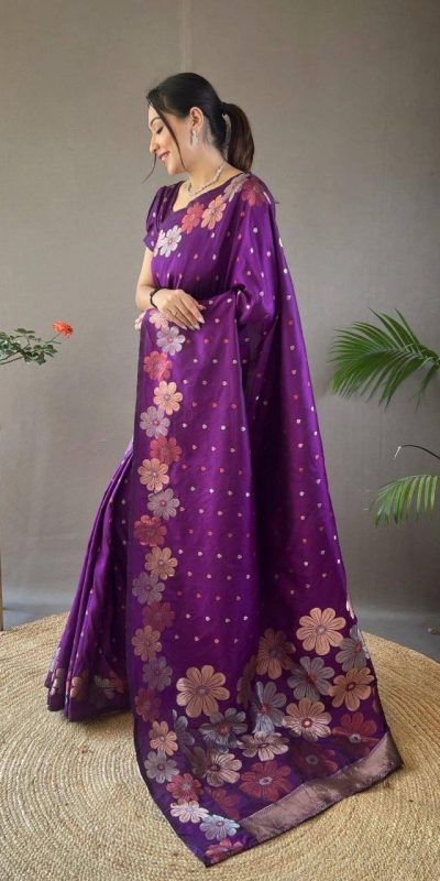 MS 482 Violet Color Soft Litchi Silk Kubera Pattu Saree Casual, Wedding, Festive, Events . Expected Delivery 4-6 Working Days @1249/- only | Sarees, Bollywood Sarees, Creative Sarees, Designer Sarees, Embroidered Sarees, Ethnic Saree, Modern Digital sarees, Party Wear Sarees