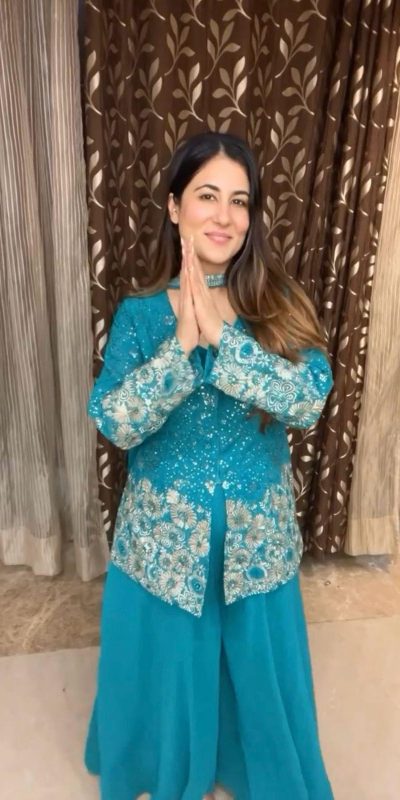 Amazing Blue Color georgette Sequence Embroidery Work Salwar Suit