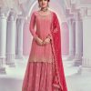 Light Pink Chinon Multi Coding Work Salwar Suit