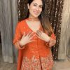 Orange Georgette Sequence Embroidery Work Salwar Suit