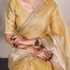 Gold Tissue Shimmer Zari Weaving Work Saree