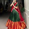 Green Narayan Pattu Zari Weaving Work Lehenga Choli