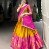 Mustard Narayan Pattu Zari Weaving Work Lehenga Choli