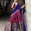 Pink Narayan Pattu Zari Weaving Work Lehenga Choli