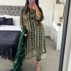Green Chinon Silk With Embroidery Work Salwar Suit
