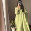 Pista Chinon Cotton Thread Embroidery Work Salwar Suit