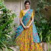 Yellow Chant Crepe Print Lehenga Choli