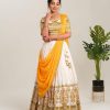 Yellow Cotton Print Lehenga Choli