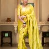 Lemon Yellow Soft Litchi Silk All Over Weaving Saree