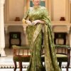 Mehandi Soft Litchi Silk All Over Weaving Saree