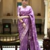 Purple Soft Litchi Silk All Over Weaving Saree