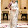 White Soft Litchi Silk All Over Weaving Saree