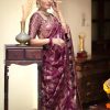 Wine Soft Litchi Silk All Over Weaving Saree