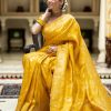 Yellow Soft Litchi Silk All Over Weaving Saree