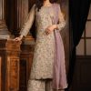 Grey Net With Coding Sequence Work Salwar Suit