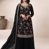 Black Chinon Multi Work Salwar Suit