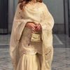 Half White Chinon Silk Sequence Work Salwar Suit
