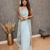 Light Blue Georgette With Embroidery Lehenga Choli