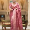 Peach Soft Litchi Silk Kubera Pattu Saree