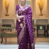 Purple Soft Litchi Silk Kubera Pattu Saree