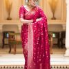 Rani Pink Soft Litchi Silk Kubera Pattu Saree