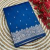 Blue Banarasi Silk Zari Weaving Pallu Saree
