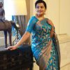 Blue Soft Litchi Silk All Over Weaving Saree